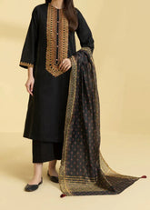 Grace Z-(1262) - Stitched Embroidered 3pc Lawn Dress With Printed Munar Dupatta.